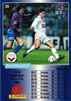 1994-95 Panini UNFP #26 Philippe Lucas Back