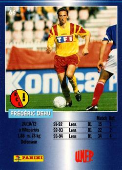 1994-95 Panini UNFP #66 Frederic Dehu Back