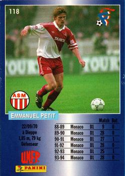1994-95 Panini UNFP #118 Emmanuel Petit Back