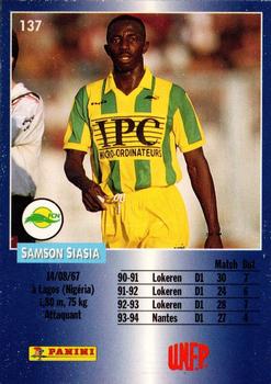 1994-95 Panini UNFP #137 Samson Siasia Back