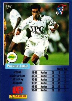 1994-95 Panini UNFP #147 Patrice Loko Back
