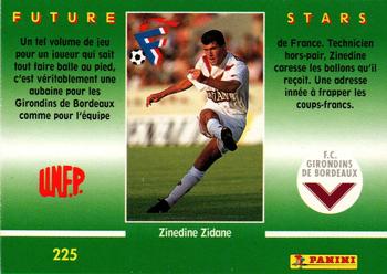 1994-95 Panini UNFP #225 Zinedine Zidane Back