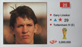 1990 Merlin The World Cup Sticker Collection Italia 1990 #25 Gary Lineker Front