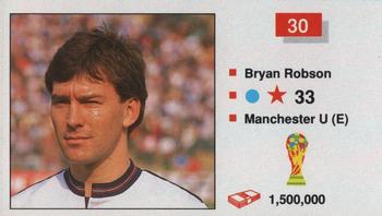 1990 Merlin The World Cup Sticker Collection Italia 1990 #30 Bryan Robson Front
