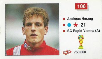 1990 Merlin The World Cup Sticker Collection Italia 1990 #106 Andreas Herzog Front