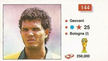 1990 Merlin The World Cup Sticker Collection Italia 1990 #144 Geovani Front