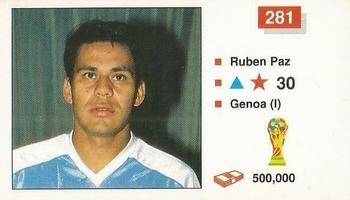 1990 Merlin The World Cup Sticker Collection Italia 1990 #281 Ruben Paz Front