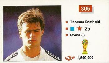 1990 Merlin The World Cup Sticker Collection Italia 1990 #306 Thomas Berthold Front