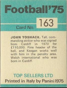 1974-75 Panini Top Sellers #163 John Toshack Back