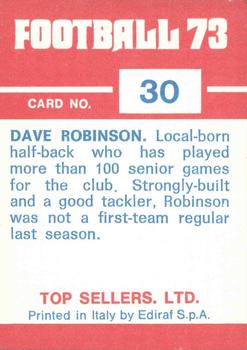 1972-73 Panini Top Sellers #30 David Robinson Back
