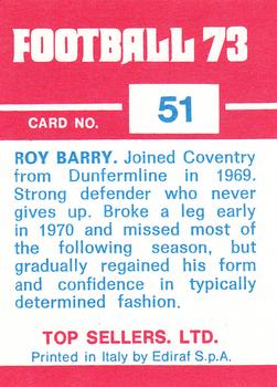 1972-73 Panini Top Sellers #51 Roy Barry Back