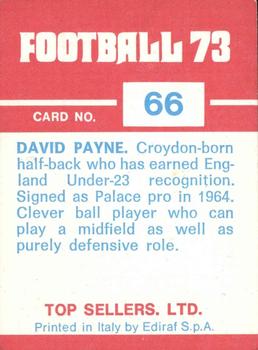 1972-73 Panini Top Sellers #66 David Payne Back
