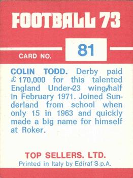 1972-73 Panini Top Sellers #81 Colin Todd Back