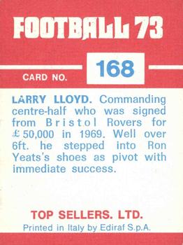 1972-73 Panini Top Sellers #168 Larry Lloyd Back
