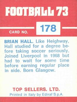 1972-73 Panini Top Sellers #178 Brian Hall Back
