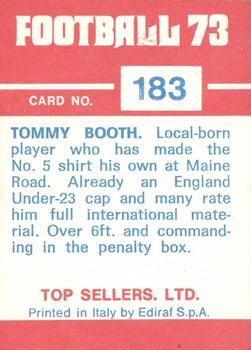 1972-73 Panini Top Sellers #183 Tommy Booth Back