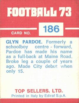 1972-73 Panini Top Sellers #186 Glyn Pardoe Back