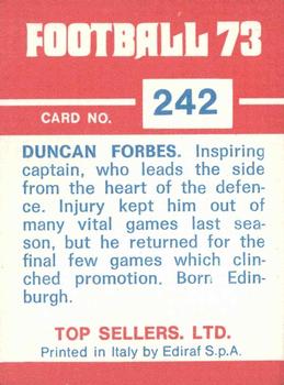 1972-73 Panini Top Sellers #242 Duncan Forbes Back
