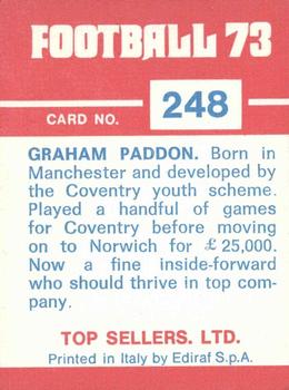 1972-73 Panini Top Sellers #248 Graham Paddon Back
