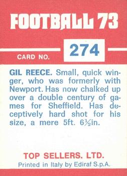 1972-73 Panini Top Sellers #274 Gil Reece Back