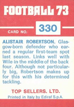 1972-73 Panini Top Sellers #330 Alistair Robertson Back
