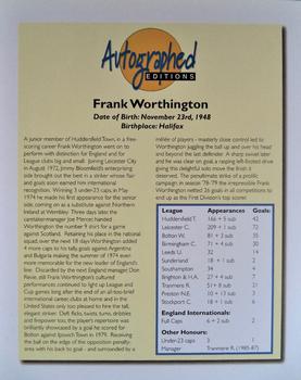 1998-99 Westminster Collection - British Football Greats Autographed Edition #NNO Frank Worthington Back