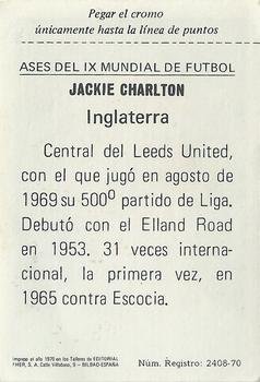 1970 Disgra - Ases del IX Mundial de Futbol Mexico 1970 #NNO Jack Charlton Back