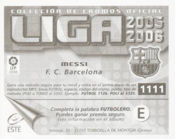 2005-06 Este Spanish Liga #90 Messi Back
