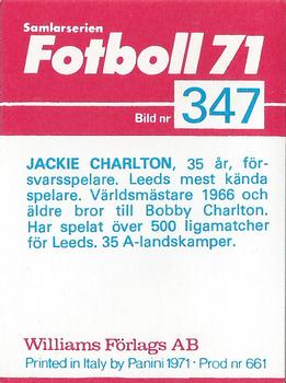 1971 Williams Förlags AB #347 Jackie Charlton Back