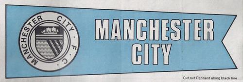1968-69 A&BC Chewing Gum - Team Pennants #NNO Manchester City Front