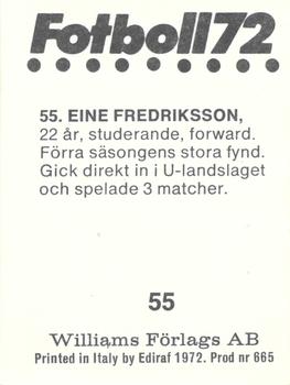 1972 Williams Förlags AB #55 Eine Fredriksson Back