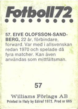 1972 Williams Förlags AB #57 Eive Olofsson-Sandberg Back