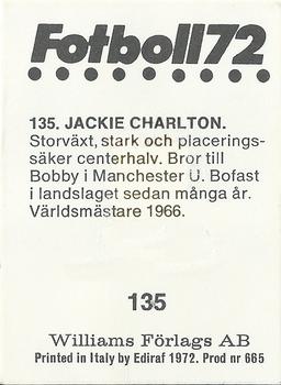 1972 Williams Förlags AB #135 Jackie Charlton Back