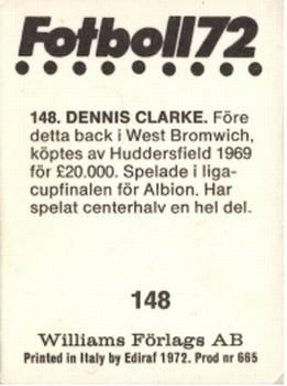 1972 Williams Förlags AB #148 Dennis Clarke Back