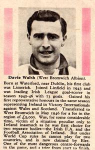 1949-50 LTA Robinson Stars of Today and Tomorrow #NNO Davy Walsh Back