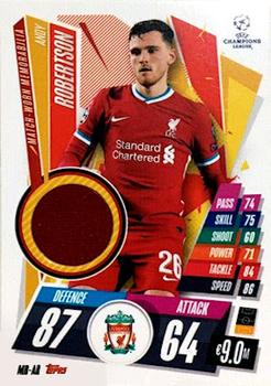 2020-21 Topps Match Attax UEFA Champions League Extra - Match-Worn Shirts #MR-AR Andy Robertson Front