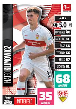 2020-21 Topps Match Attax Bundesliga Extra #490 Mateo Klimowicz Front
