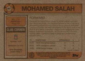 2021 Topps Living UEFA Champions League #407 Mohamed Salah Back