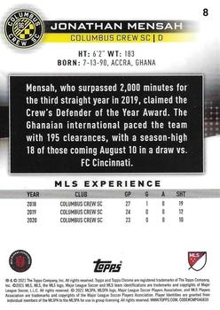 2021 Topps Chrome MLS #8 Jonathan Mensah Back
