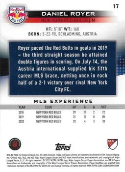 2021 Topps Chrome MLS #17 Daniel Royer Back