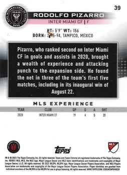 2021 Topps Chrome MLS #39 Rodolfo Pizarro Back