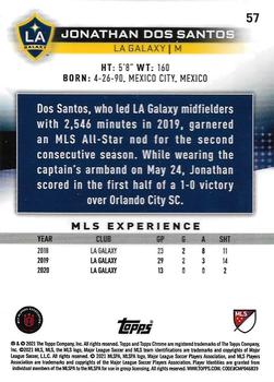 2021 Topps Chrome MLS #57 Jonathan dos Santos Back