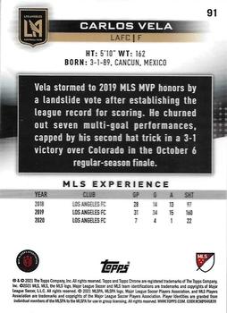 2021 Topps Chrome MLS #91 Carlos Vela Back