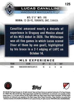 2021 Topps Chrome MLS #125 Lucas Cavallini Back
