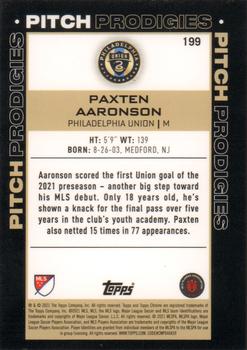 2021 Topps Chrome MLS #199 Paxten Aaronson Back