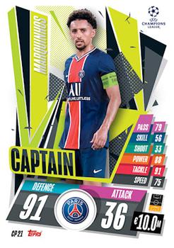 2020-21 Topps Match Attax UEFA Champions League Extra - Captain #CP21 Marquinhos Front