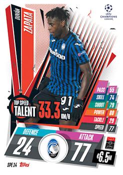 2020-21 Topps Match Attax UEFA Champions League Extra - Top Speed Talent #SPE14 Duván Zapata Front
