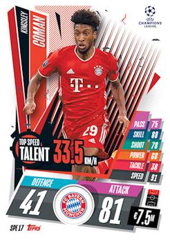 2020-21 Topps Match Attax UEFA Champions League Extra - Top Speed Talent #SPE17 Kingsley Coman Front