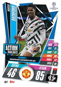 2020-21 Topps Match Attax UEFA Champions League Extra - Action Highlights #AH2 Marcus Rashford Front