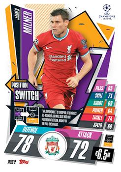 2020-21 Topps Match Attax UEFA Champions League Extra - Position Switch #POS2 James Milner Front